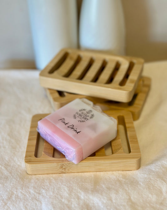 Rounded Soap Dish - light wood