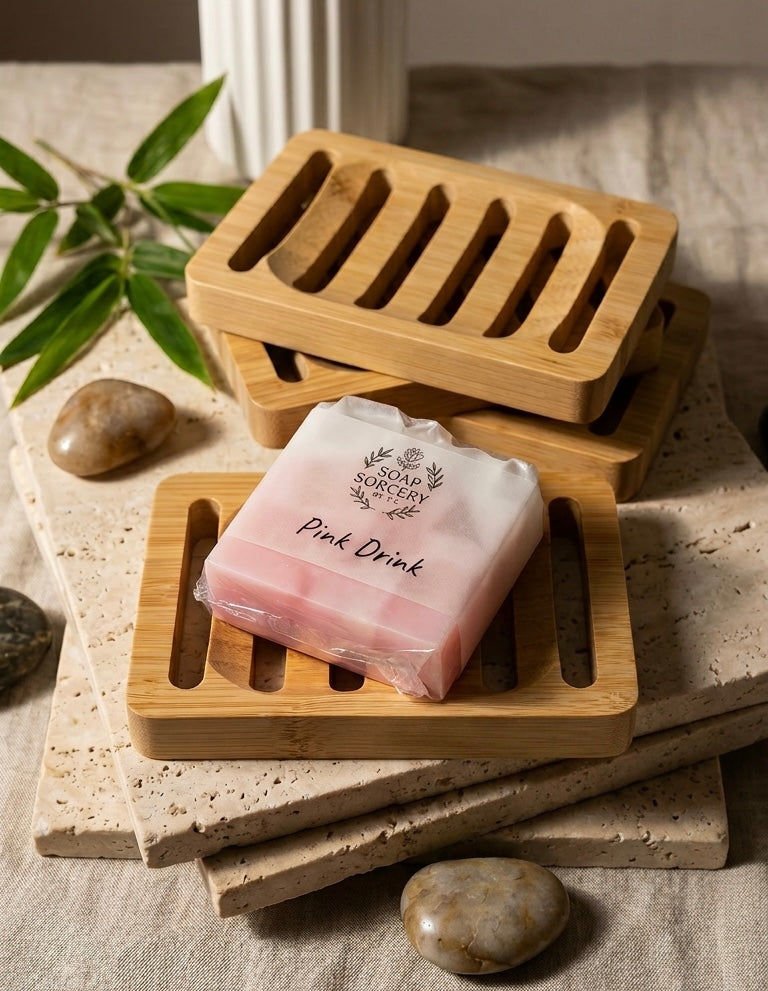 Rounded Soap Dish - light wood