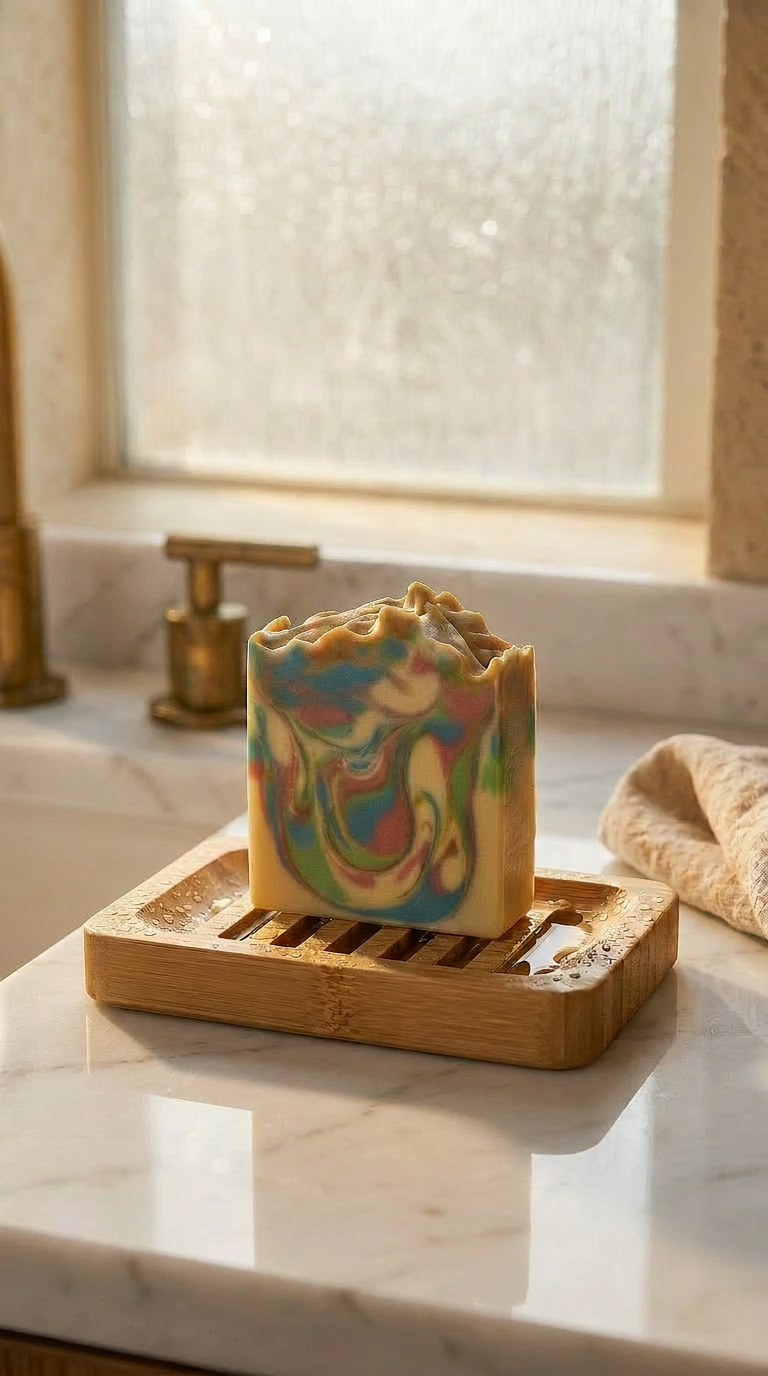 Rounded Soap Dish - light wood