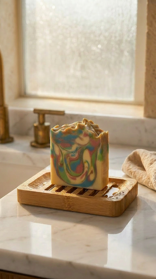 Rounded Soap Dish - light wood